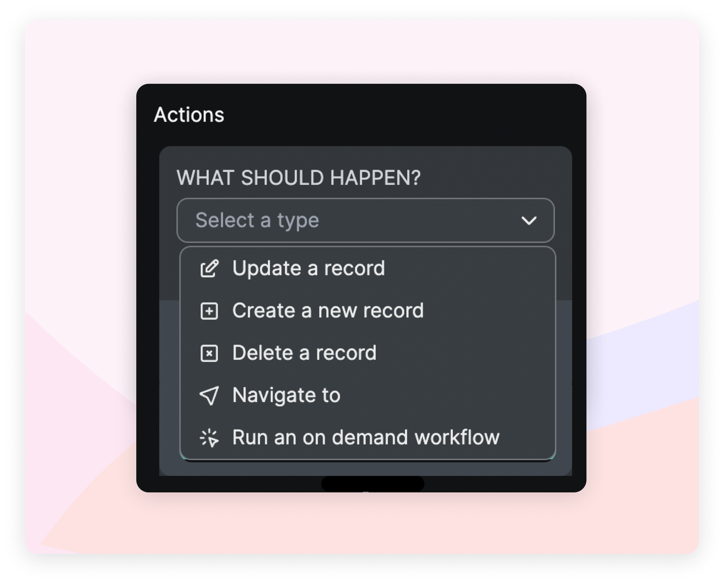 types of action buttons in Noloco no-code Airtable app builder